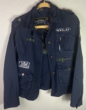 Neslay Women’s Distressed Military Style Jacket Embroidery Medium