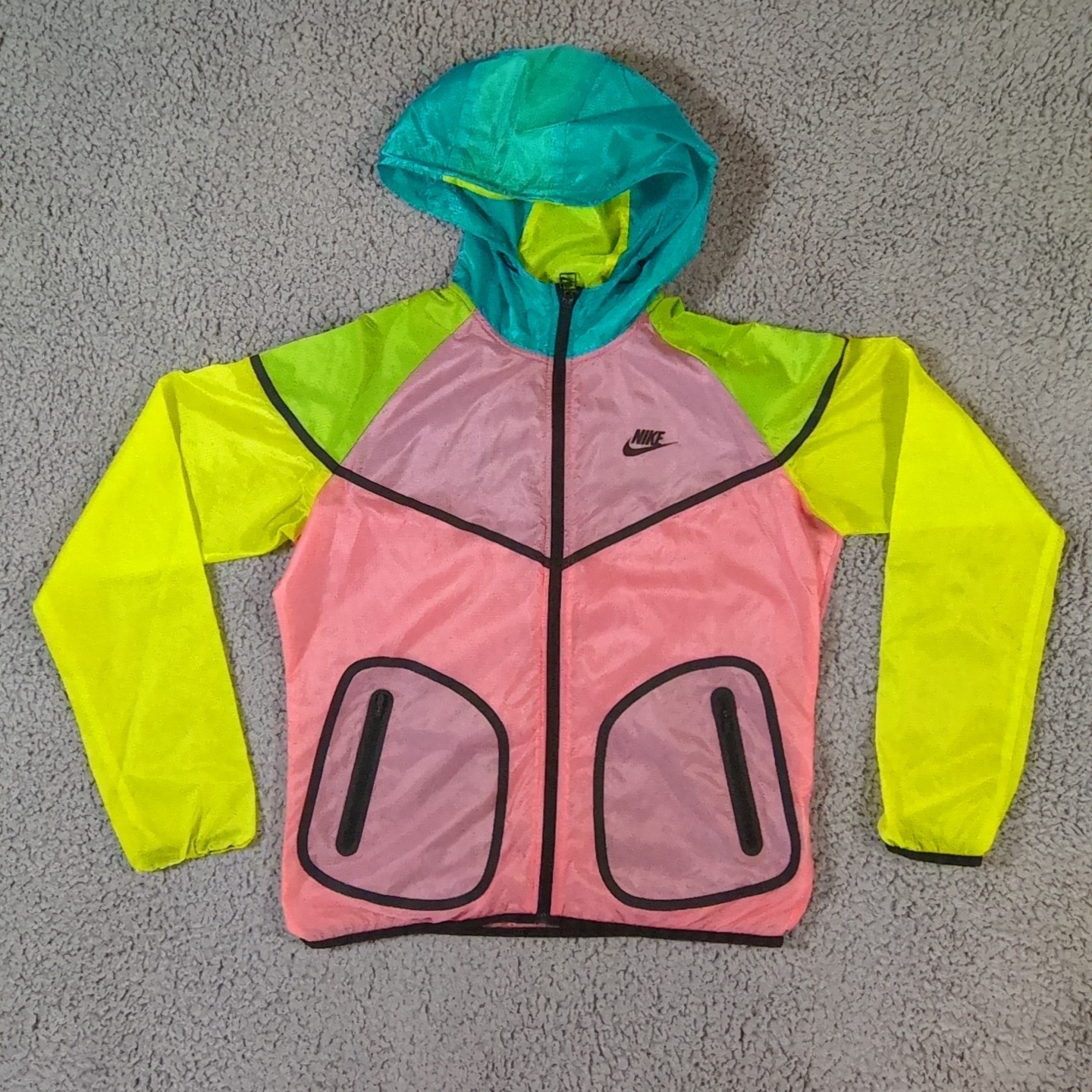 Nike Jacket Hyperfuse Tech Size L Colorblock Wind… - image 1