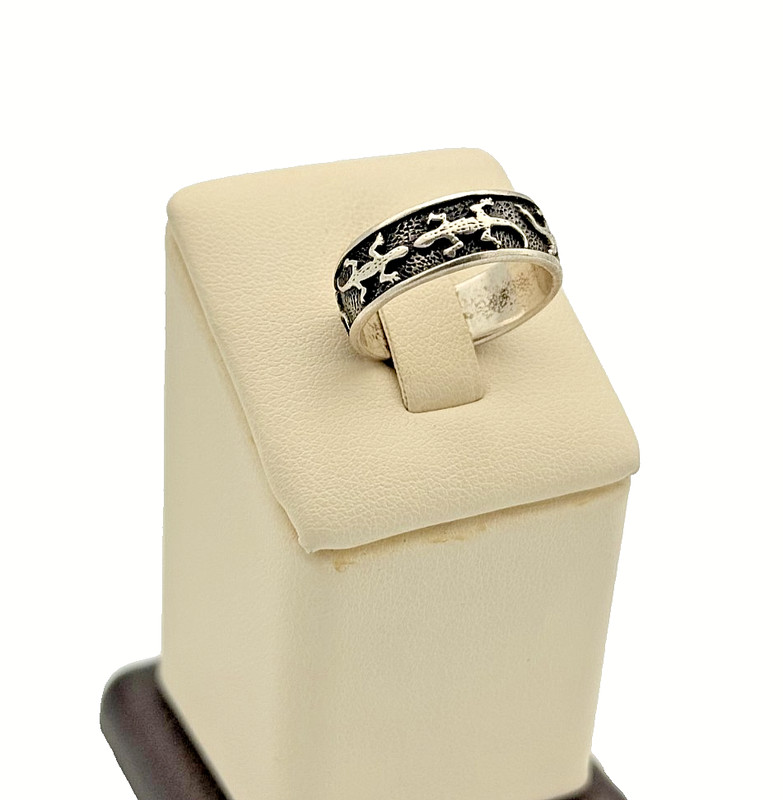 925 Sterling Silver Gecko Band - Ring Size 8