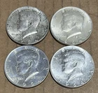 1964 Kennedy Half Dollars 90% Silver Circulated Lot Of 4