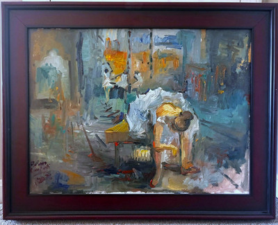 Framed  Impressionism Paris Ballerina Ballet Figures Oil Painting Canvas 18''x24''