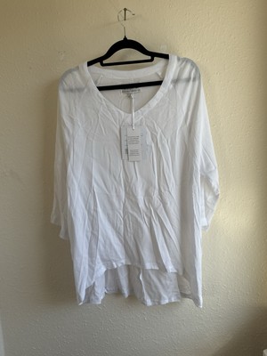 Capri Clothing White  tunic Lightweight New size Xs/S Plain Lagenlook