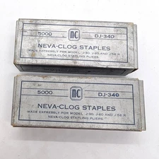 Lot of 2 Neva Clog Staples Full Box DJ-340 5000 Models J-30 J-60 J-56R VTG