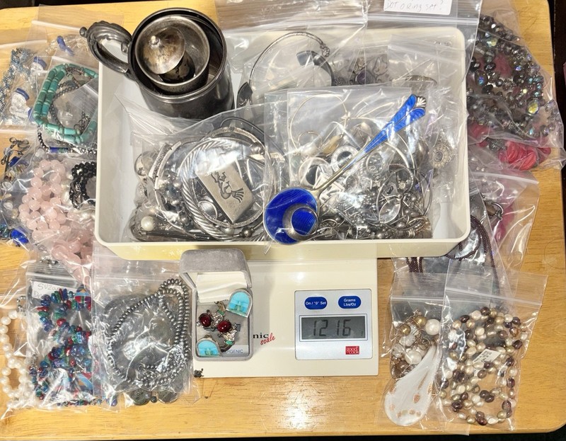 Sterling Silver Mixed Jewelry Wear/Scrap Lot Of 1200 + Grams,with 25+Necklaces!!