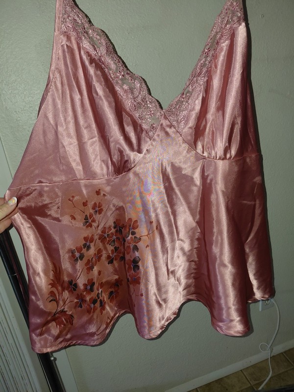 Avenue Body Satin Set Sleepware Lingerie Cami Bottoms Rose Size 30 32 Plus 3x 4x