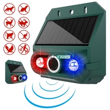 Solar Ultrasonic Animal Repellent Repeller Dog Cat Skunk Deer Raccoon For Garden