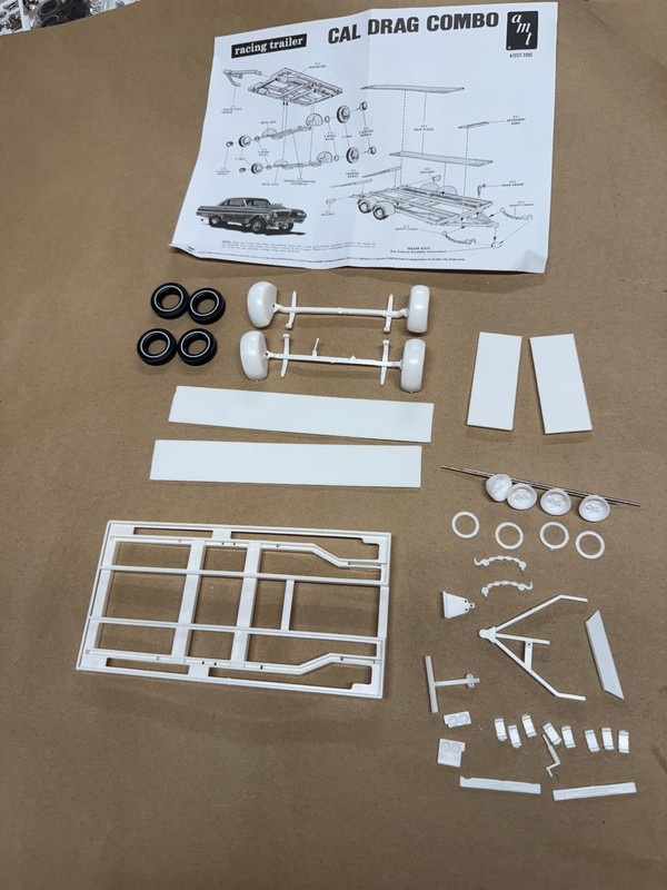 AMT Double Axle Car Trailer Cal Combo Drag Set 1/25 Scale Race Hauler BRAND NEW