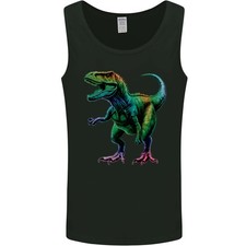 Colourful T-Rex Dinosaur Mens Vest Tank Top