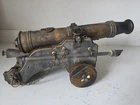 Vintage MCM Handmade Wood W/Metal Adornments Model Antique Large Cannon Replica