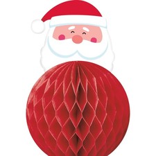 Santa Honeycomb Centerpiece 6" Paper Christmas Party Decorations Supplies