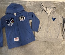 Disney Mickey Mouse Boys Size 5 6 Full Zip Front Long Sleeved Hoodies