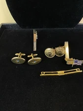 Vintage Men's Accessory Lot – Cufflinks, Tie Clips, Collar Bar