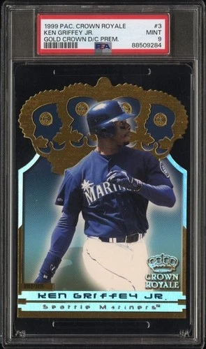 KEN GRIFFEY JR. 1999 Pacific Crown Royale GOLD CROWN D/C PREM #3 PSA 9 MINT POP4
