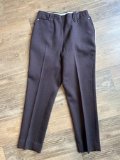 50s Vintage H Bar C Ranch Wear Western Wool Brown Side Zip Pants 29 Waist