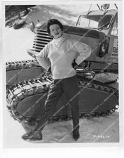 o23793 1956 orig photo pretty Joan Evans by the snow plow film A Strange Adventu