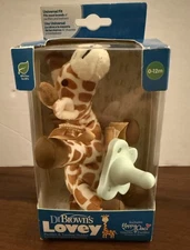 Dr. Brown’s Baby Lovey Pacifier & Teether Holder Giraffe & Happy Paci Plush 0-12