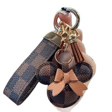 Designer Keychain Luxury Bear Brown Gold Keys Fob Holder handbag present keyring