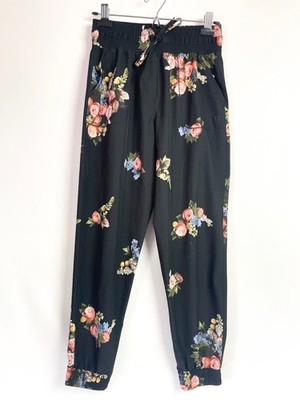 Albion Womens Small Destination Jogger Black Mult Floral Lightweight Active Pant