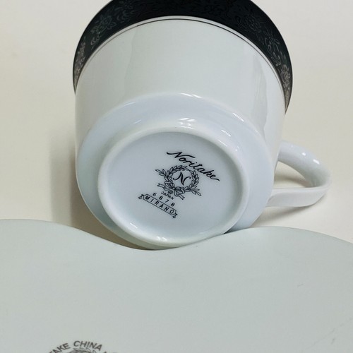 Noritake China 5 Teacup and 4 Snack Plate Set Murano Silverdale - Picture 6 of 6