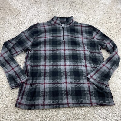 Rugged Wear Men's Size XL long Sleeve Sweatshirt Quarter Zip Plaid