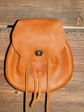 LEATHER MUZZLELOADER BALL BAG BELT POUCH