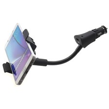 Car Mount Charger Holder DC Socket USB Port Cradle Swivel for Cell Phones