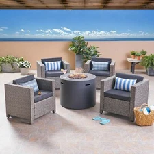 Venice 4-Seater Outdoor Fire Pit Chat Set