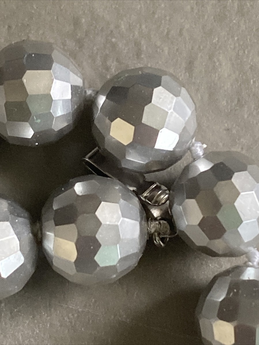 Misaki simulated metallic/stainless steel Covered Pearl beaded
