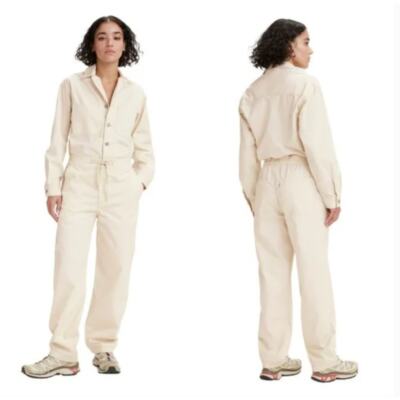 Levi's Women's Cream Long Sleeve Utility Boiler Jumpsuit Size XL NWT 