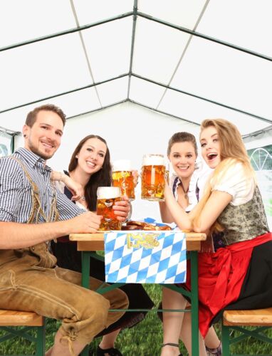 XXL Partyzelt 4x8m Festzelt Gartenzelt Fenster Bierzelt weiß PE TOP PREIS - Bild 8 von 16