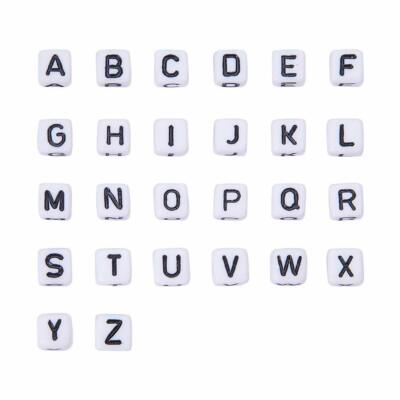 300 Stck. Gemischte Buchstaben Weiß Alphabet Acryl Würfel Perlen Zum Selbermachen Armband Charms