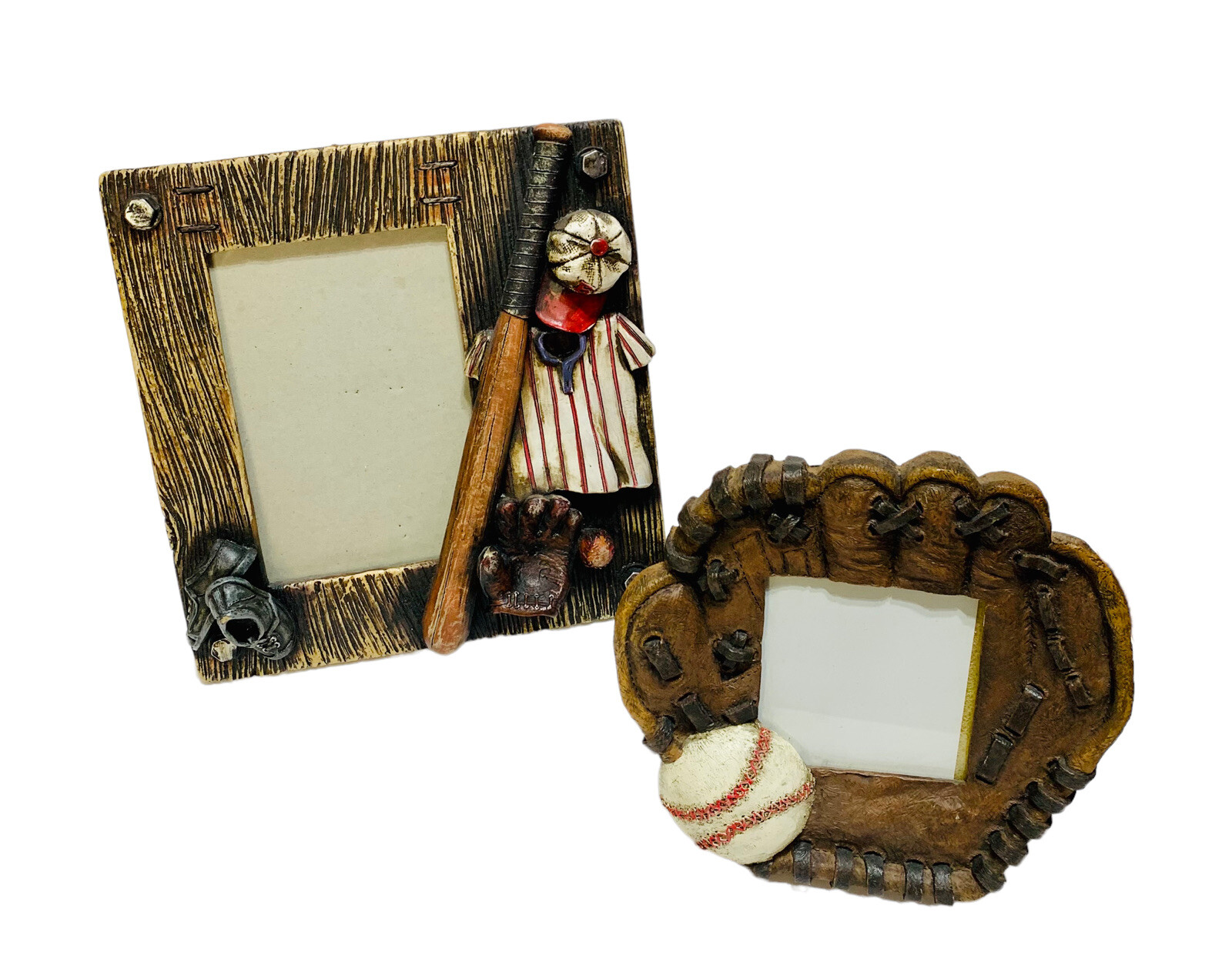 Baseball Photo Frame Holds 4x6 and 3x3 Pictures for Sports Memorabilia Display-image