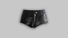 New Women's black leather shorts. Real Soft lambskin leather Six Pockets Shorts.