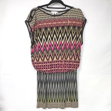 London Times Womens 12 Mini Dress Cold Shoulder Lined Beach Vacation Cruise Wear