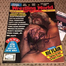 VINTAGE RIC FLAIR SIGNED MAGAZINE WWE WRESTLING AUTOGRAPH WWF JSA NATURE BOY WCW