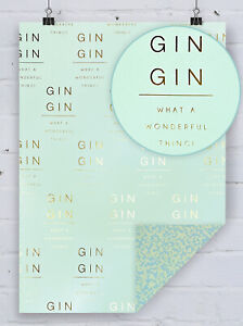 Gin Gin Wonderful Thing Glick Gift Wrap Pretty Gold Foil Wrapping Paper Present