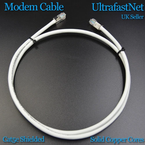 50cm / half meter RJ11/RJ11 Cat5e Shielded Modem router cable VDSL/ADSL G.fast