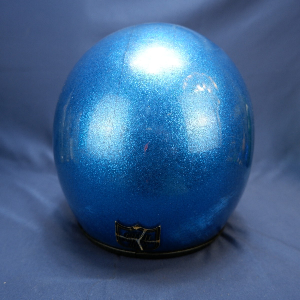 Bell Vintage 1970s Blue Glitter RT Motorcycle Helmet Size