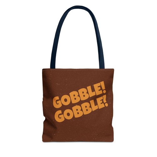 Thanksgiving Tote Bag, Pumpkin Turkey, Fall Leaves, Gobble Gobble, Mahogany, - Picture 19 of 25