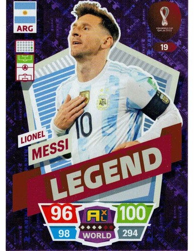 PANINI ADRENALYN FIFA World Cup Qatar 2022 Tarjeta #19 Messi (Legend) Argentina