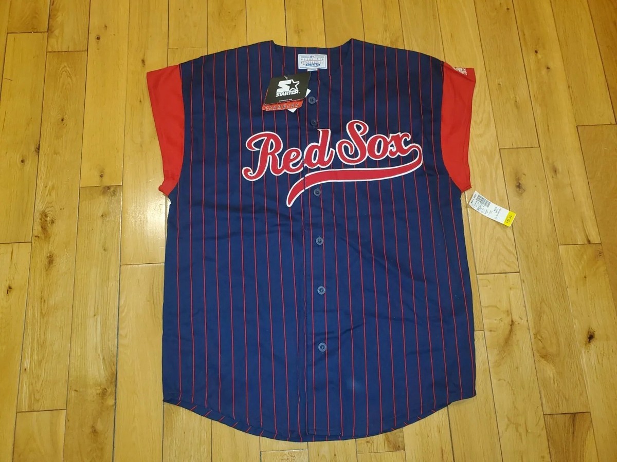 Vintage 90s Starter Pinstripe BOSTON RED SOX Mens MLB Sleeveless Team  JERSEY M