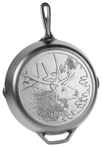 Lodge 12" Elk Scene "Wildlife Series" Cast Iron Skillet - Thumbnail 3