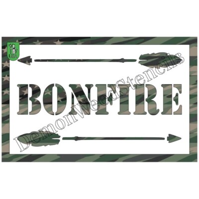 5''x8'' Clear Plastic Stencil - Bonfire (MCA114) (.007'')