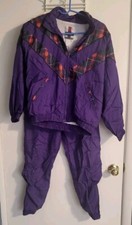Vintage 90s Active Exposure Women's Purple Windbreaker Suit