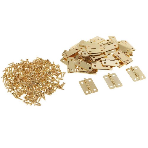 50 Pieces Golden Small Hinges Bronze Hinges with Screws for eBay
