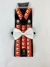  White Bow Tie & Inappropriate Snowman Christmas Novelty Suspender 