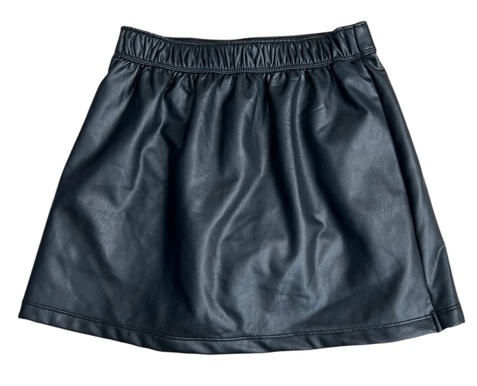 Abercrombie A&F Niños Niñas Talla 11-12 Imitación Cuero Skort Negro Verano Informal Foto 2 de 4