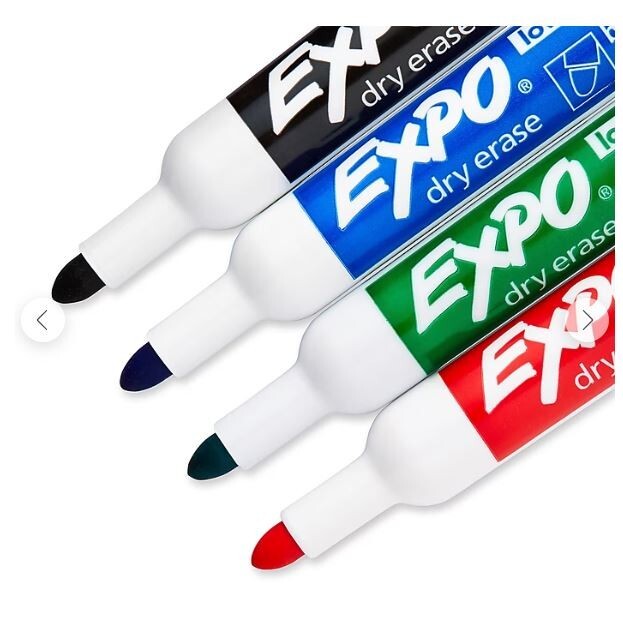New ! Expo Dry Erase Markers, Bullet Point, Assorted, 4/Pack (82074)