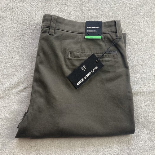 Remus Uomo Chinos 38R Dark Forrest Green Stretch Fit Waist 38 Leg 29 Inch - Picture 9 of 9
