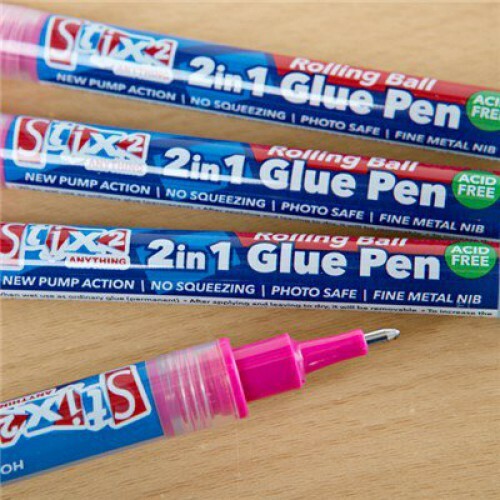 Stix2 2in1 Glue Pen Acid Free Rolling Ball Fine Metal Nib Photo Safe